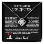 To My Daughter from Dad - Love Knot Necklace: Braver, Stronger, Smarter - XOZAS