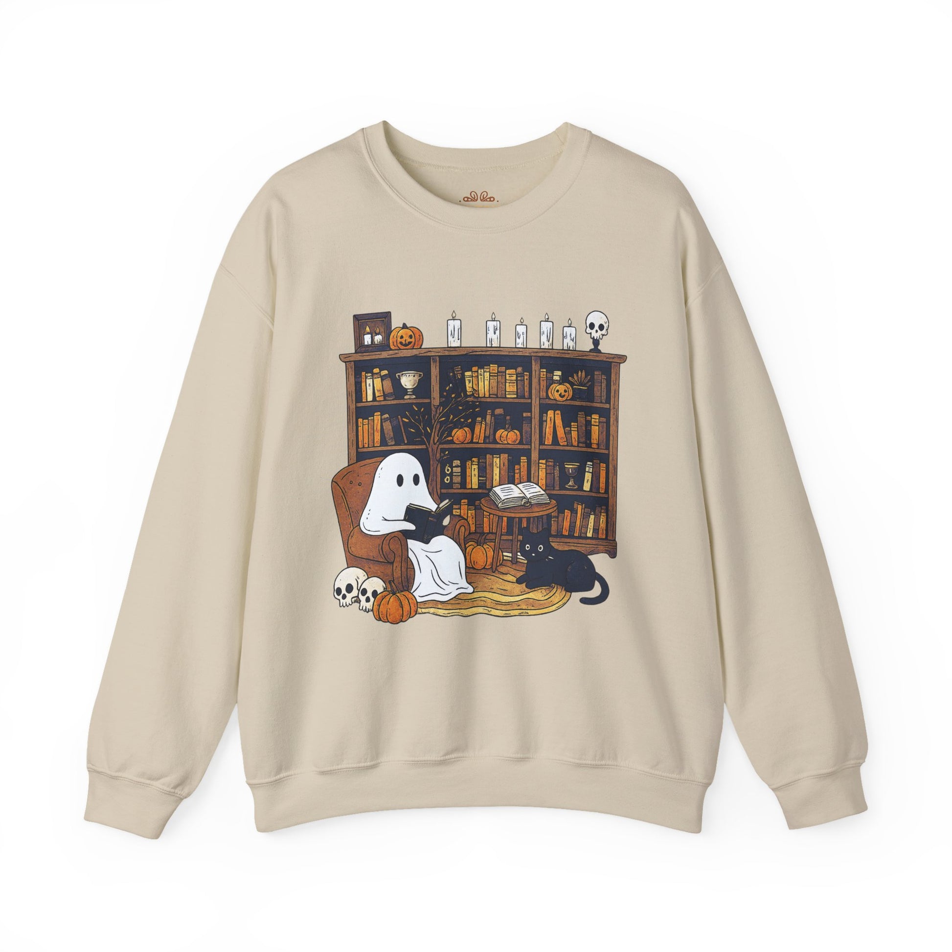 Retro Ghost Reading Books Sweatshirt - XOZAS