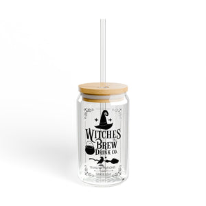 Witches Brew Drink Co. - 16oz Halloween Sipper Glass with Bamboo Lid & Straw