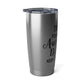 The “Thanks for Being an Awesome Dad” 20oz stainless steel tumbler features a clear lid and partial black text. Perfect as an awesome dad tumbler or Fathers Day gift, its pictured on a white background.
