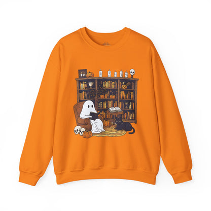 Retro Ghost Reading Books Sweatshirt - XOZAS