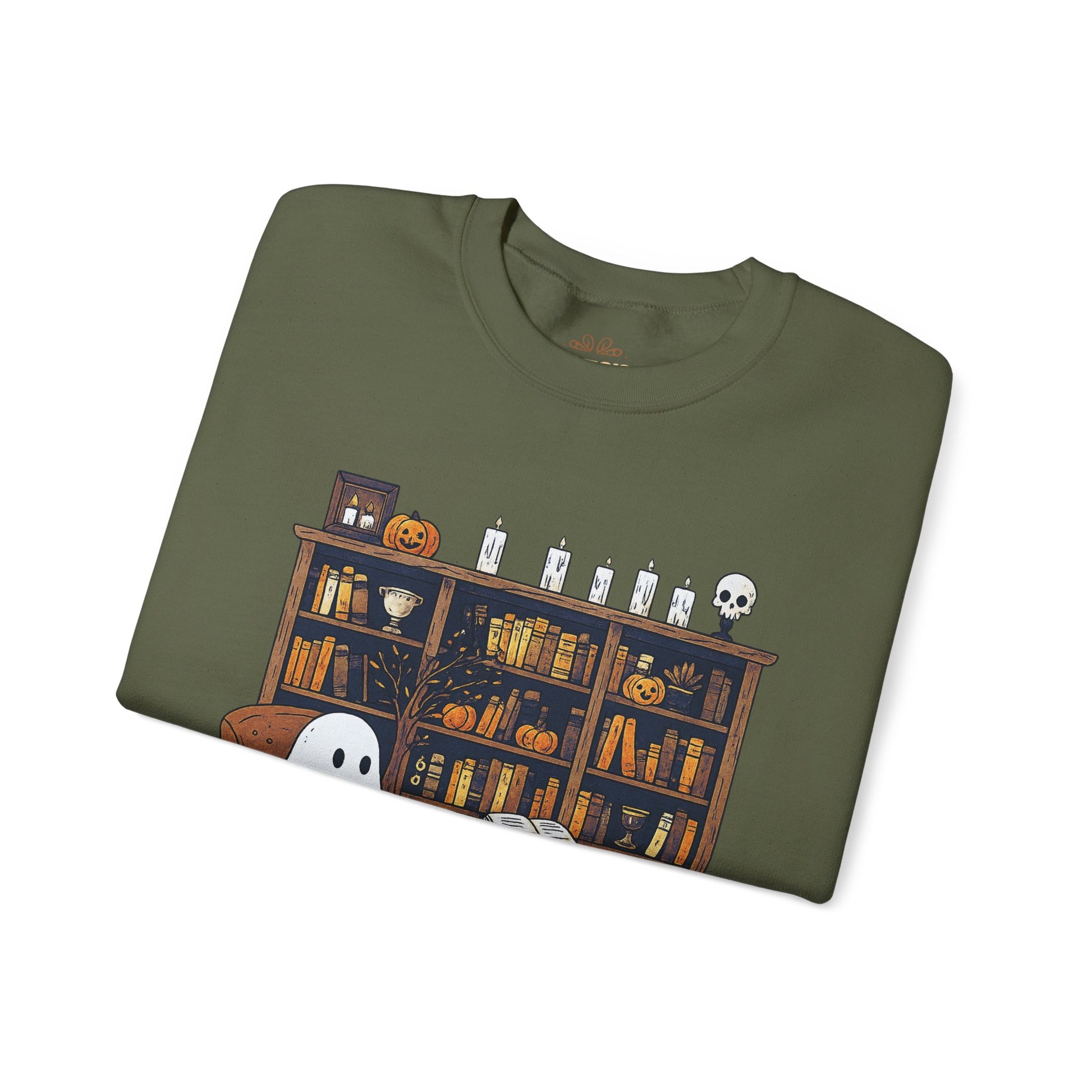Retro Ghost Reading Books Sweatshirt - XOZAS