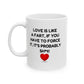 Funny Valentine’s Day Mug – ‘Love is Like a Fart’ Valentines Day Gag Gift for Couples