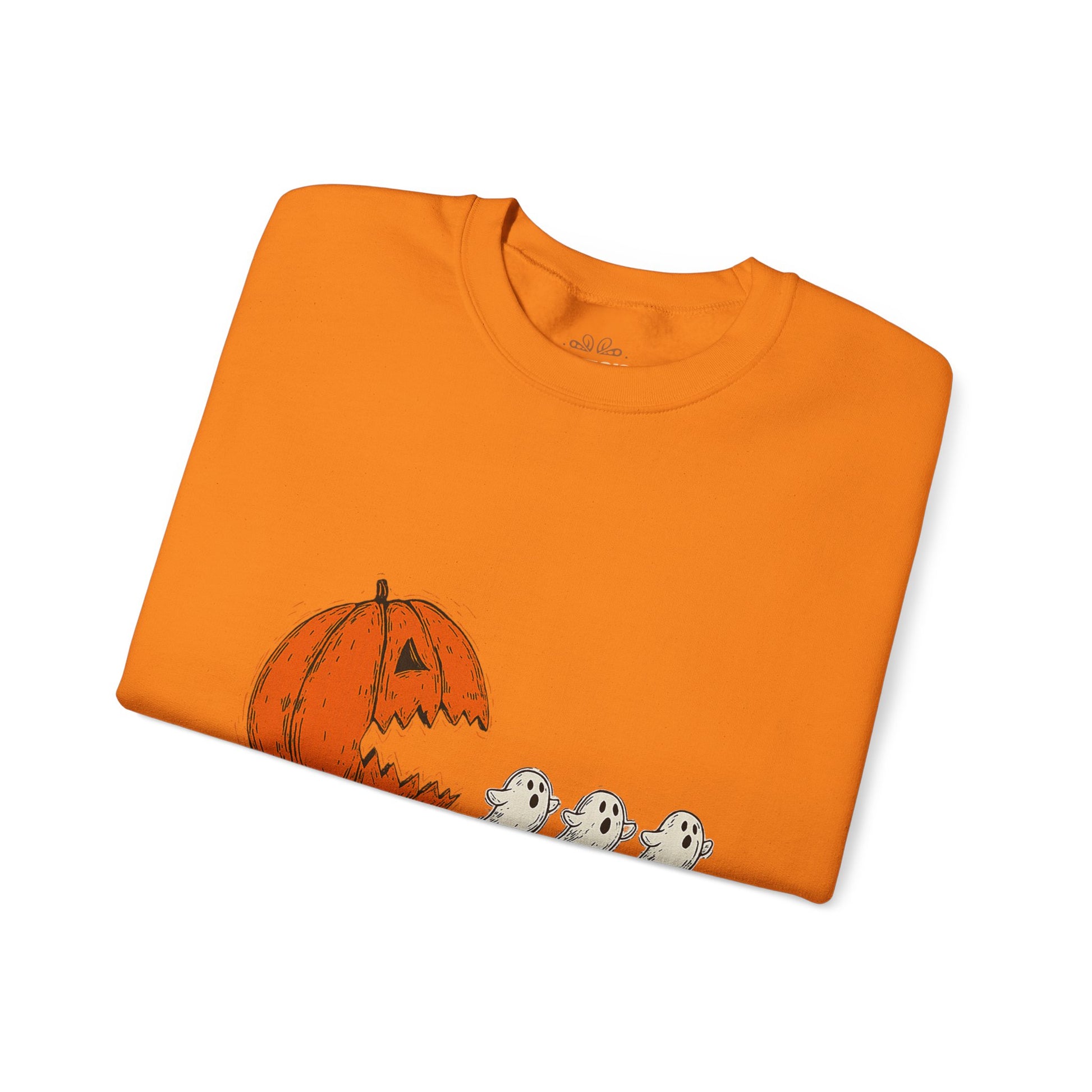 Pumpkin Chasing Ghosts Sweatshirt – Funny Halloween Sweatshirt - XOZAS