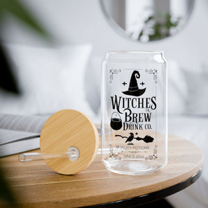 Witches Brew Drink Co. - 16oz Halloween Sipper Glass with Bamboo Lid & Straw