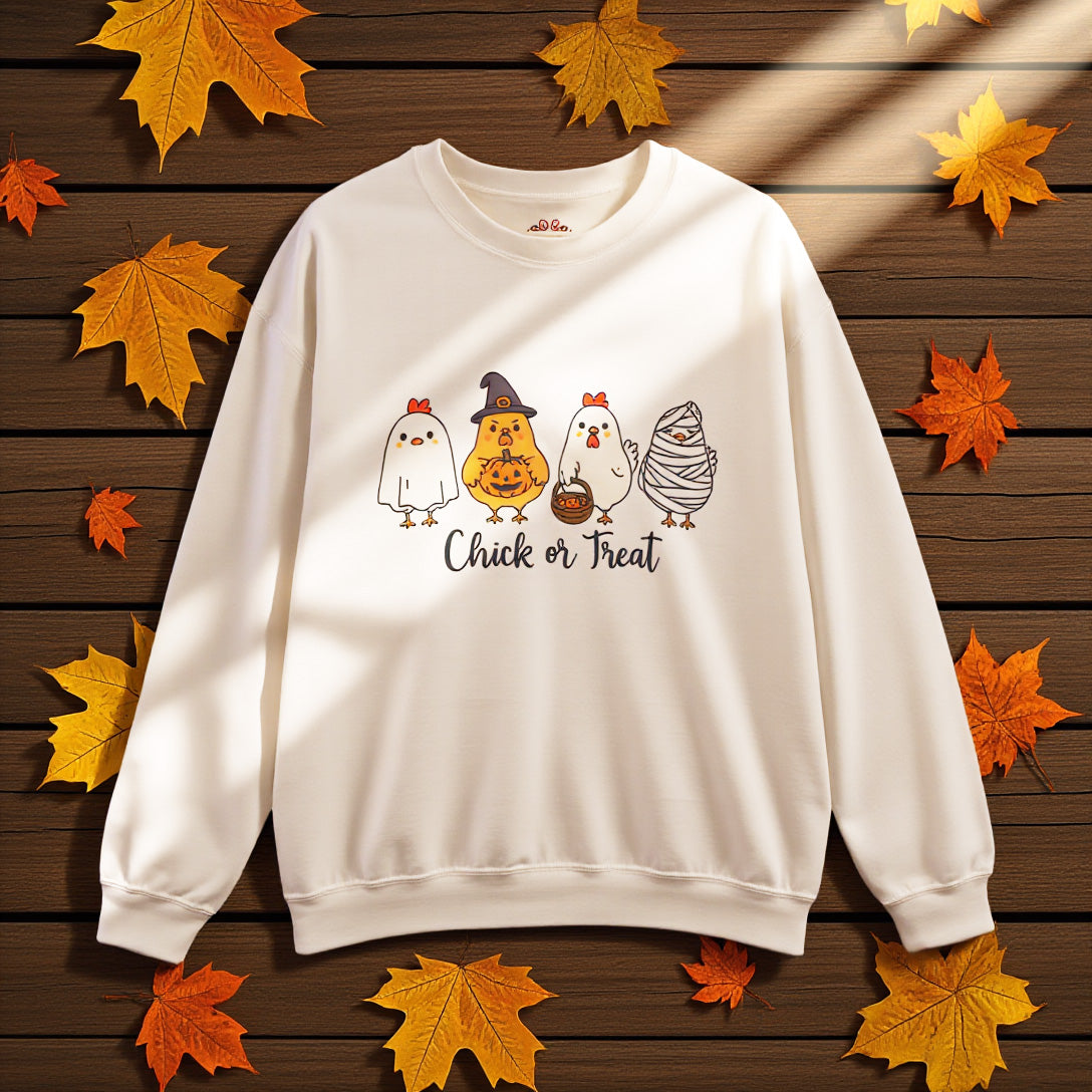 "Chick or Treat" Halloween Crewneck – Cozy, Cute & Spook-tacular