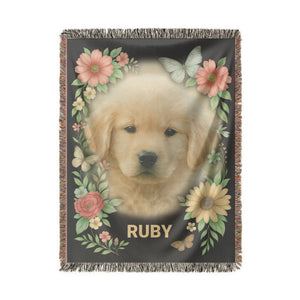 Custom Pet Portrait Heirloom Woven Blanket - XOZAS