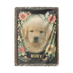 Custom Pet Portrait Heirloom Woven Blanket - XOZAS