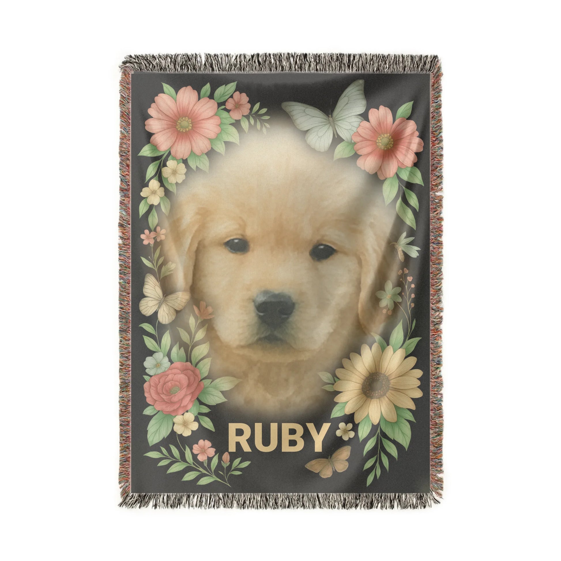 Custom Pet Portrait Heirloom Woven Blanket - XOZAS
