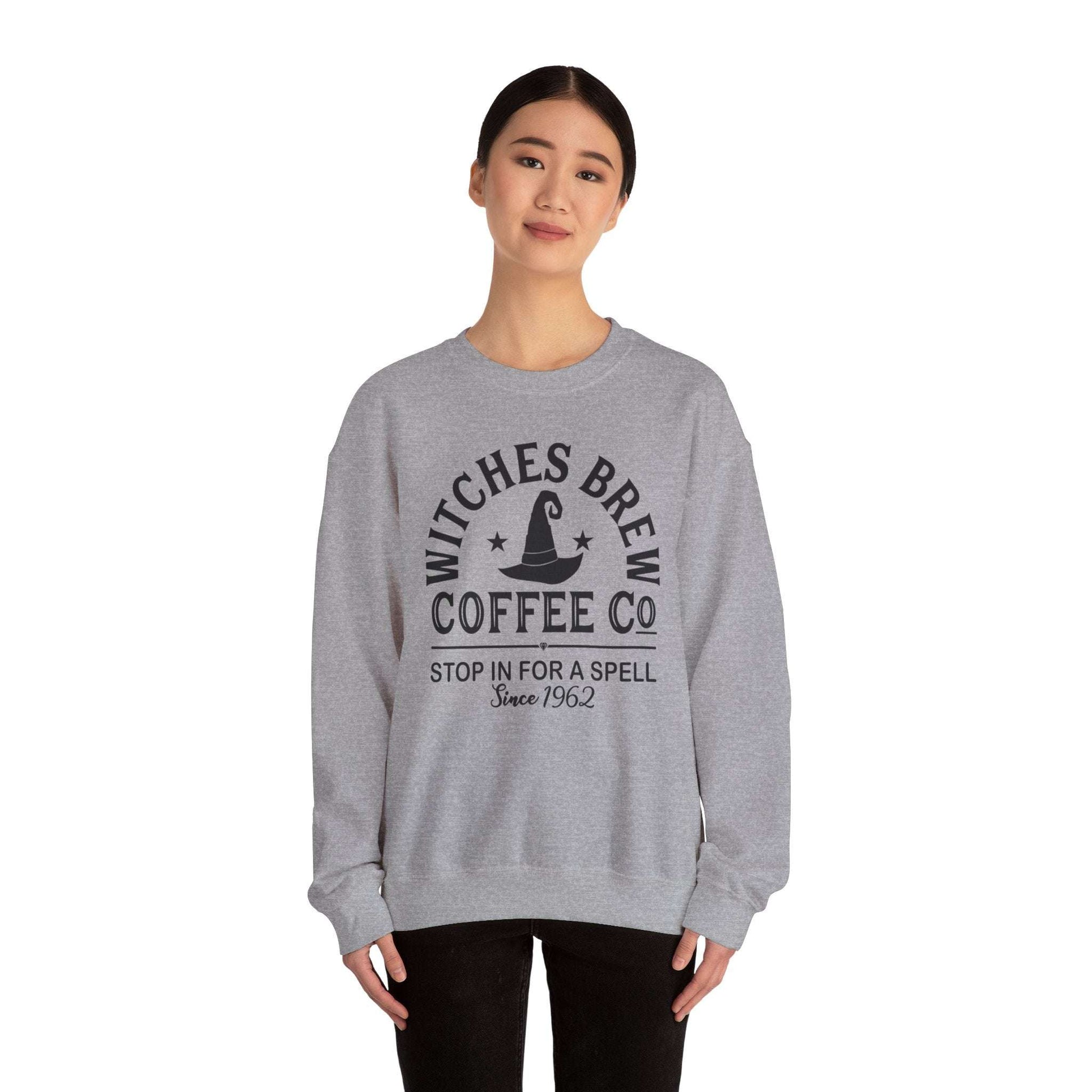 Witches Brew Coffee Co. Sweatshirt - Stop in for a Spell! | Unisex Heavy Blend™ Crewneck Sweatshirt