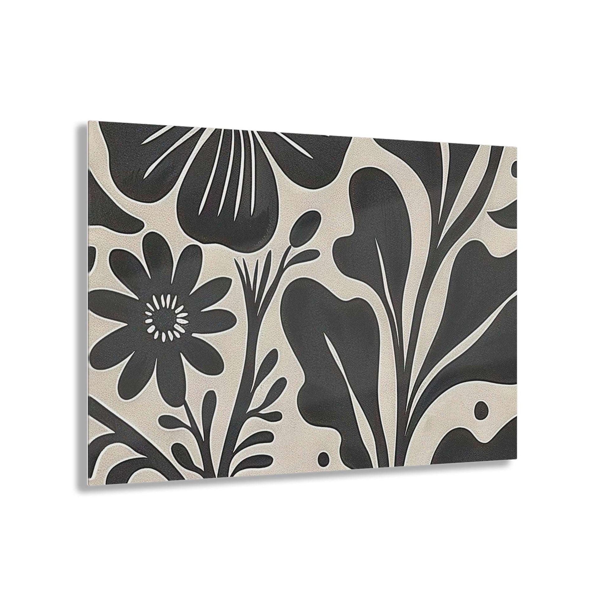 Acrylic Prints - Abstract Floral Botanical Prints Minimalist Modern Art Boho Wall Decor  (French Cleat Hanging)