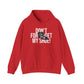 Red Unisex Heavy Blend™ Hooded Sweatshirt with DONT FORGET MY SHOE! in bold white across the chest and a black dress shoe graphic, crafted from ethically grown US cotton and durable cotton polyester blend for comfort and style.