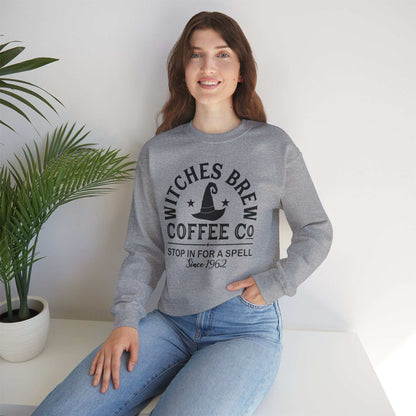 Witches Brew Coffee Co. Sweatshirt - Stop in for a Spell! | Unisex Heavy Blend™ Crewneck Sweatshirt
