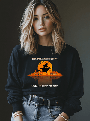Witchy Vibes Unisex Heavy Blend™ Crewneck Sweatshirt - Ride the Wind on a Dark Desert Highway!