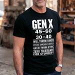 Gen X “Zero Tolerance” Statement Tee – Looks 30 - 40, Thinks for Itself - XOZAS