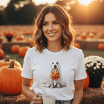 Ghostly Pup Halloween T-Shirt - Adorable Trick or Treat Design! | Unisex Jersey Short Sleeve Tee - XOZAS