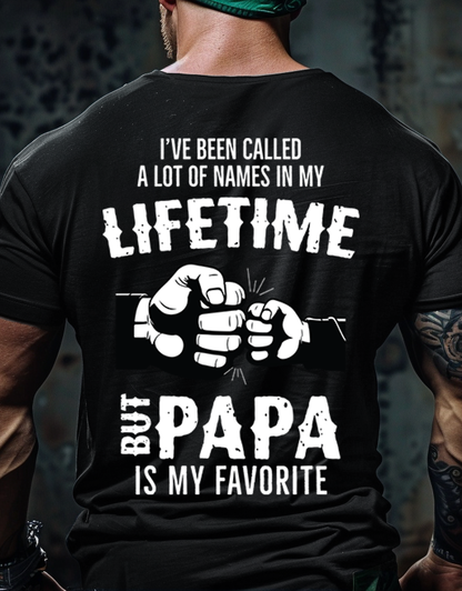 Unisex Jersey Short Sleeve Tee PAPA Print Men's Tee - Stylish & Comfy Polyester Crew Neck Top, Perfect Casual Gift for Dads