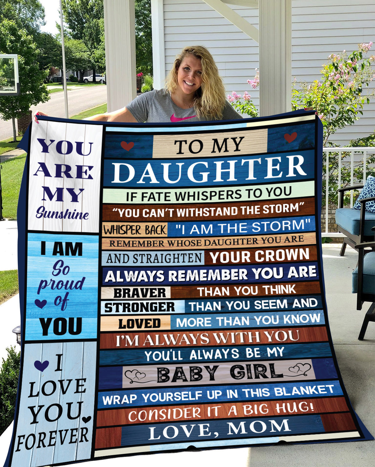 To My Daughter – I Am the Storm' Inspirational Sherpa Fleece Blanket from Mom