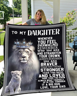 To My Daughter – King Lion Sherpa Fleece Blanket from Dad