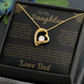 To My Daughter Heart Necklace with Love Dad Message Card - Elegant Gift for Daughters