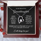 The To My Beautiful Granddaughter - Forever Love Necklace with Heartfelt Message Card is a heart-shaped necklace with a smaller heart inside. It comes in a charming berry-bordered gift box, adorned with cubic zirconia and a gold finish, expressing love and closeness.