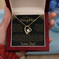 To My Daughter Heart Necklace with Love Dad Message Card - Elegant Gift for Daughters