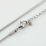 Close-up of the Replacement Attachment, a silver necklace chain with a lobster clasp and extender chain, elegantly displayed on a white background.