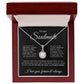 Sparkling pendant necklace with a "To My Soulmate" message card, perfect romantic gift for loved ones.