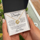 To My Beautiful Daughter Cubic Zirconia Love Knot Necklace Gift, Daughter Necklace, Graduation Day Gifts, Birthday Gifts |  White Message Card Background