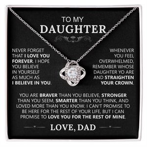 To My Daughter - Love Knot Necklace