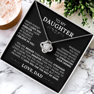 To My Daughter - Love Knot Necklace