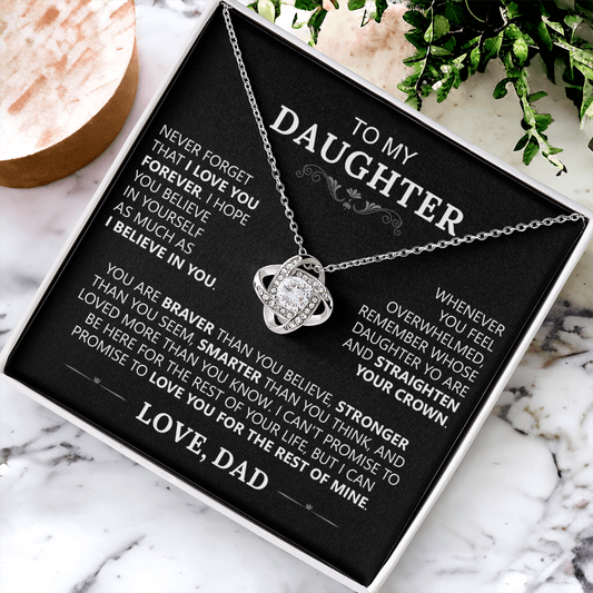 To My Daughter - Love Knot Necklace