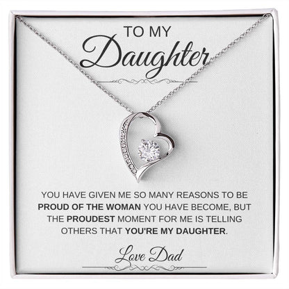 To My Daughter: Forever Connected Message Card & Love Knot Necklace Set