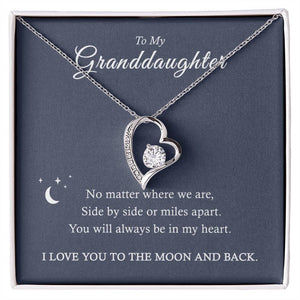 To My Granddaughter - Forever Love Necklace with Heartfelt Message Card