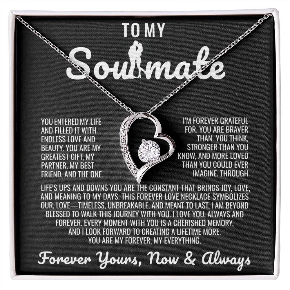 To My Soulmate - Forever Love  Heart  Necklace