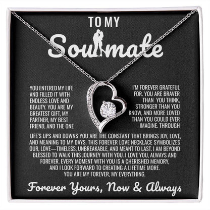 To My Soulmate - Forever Love  Heart  Necklace