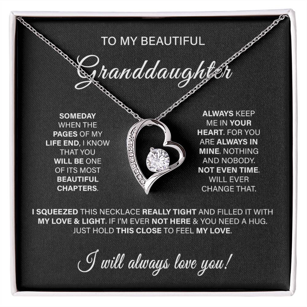 To My Beautiful Granddaughter - Forever Love Necklace with Heartfelt Message Card