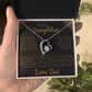 To My Daughter Heart Necklace with Love Dad Message Card - Elegant Gift for Daughters