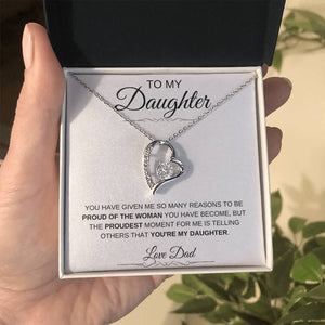 To My Daughter: Forever Connected Message Card & Love Knot Necklace Set