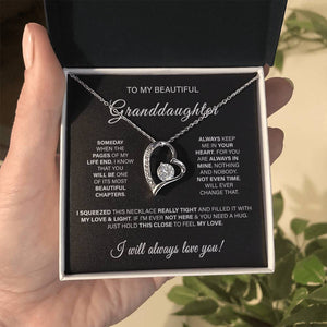 To My Beautiful Granddaughter - Forever Love Necklace with Heartfelt Message Card