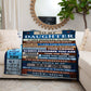Rustic-style patchwork blanket with an inspirational message from a mother to her daughter, featuring wooden plank textures and motivational quotes.